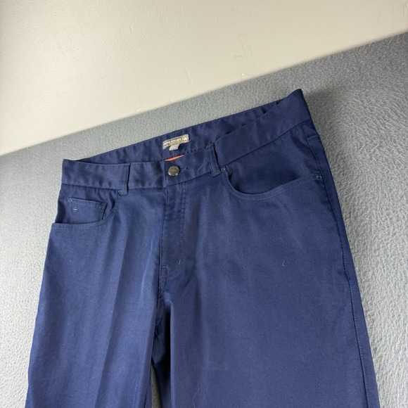 Peter Millar Pants Mens 34x34 Navy Blue eb66 Performance Golf Casual Five Pocket - Picture 1 of 13